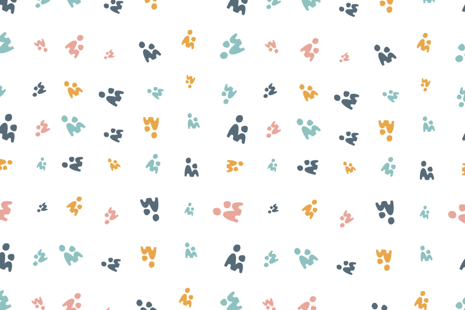 A pattern of the mini me logo with soft vibrant colours. The pattern is designed to use on graphic design projects